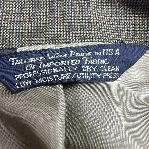 VTG‎ LANDS' END 100% Wool Sport Coat Blazer Jacket Brown Size 44R Made In USA - Picture 4 of 11